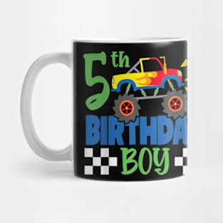 5 Year Old 5th Birthday Boy Monster Truck Car Mug